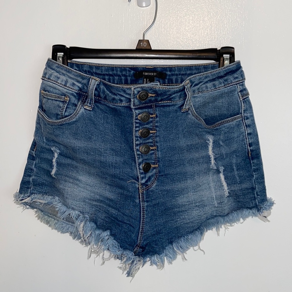 Forever 21 high waisted jean shorts. Size small